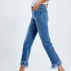 Topshop Moto Dree Fringe Crop Jeans Womens Size 12